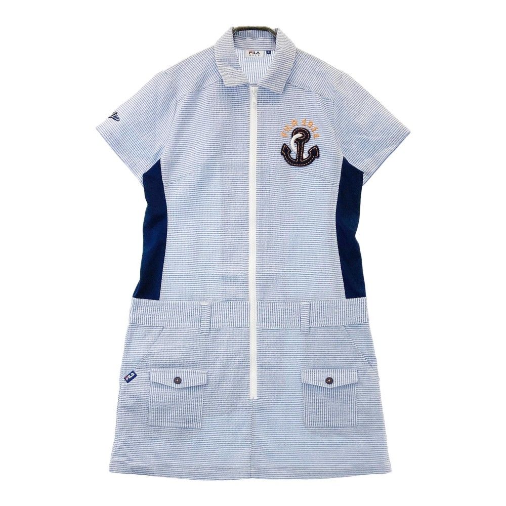 サイズ:L FILA GOLF フィラゴルフ 半袖ワンピース シアサッカー サイズ:L FILA GOLF フィラゴルフ 半袖ワンピース シアサッカー