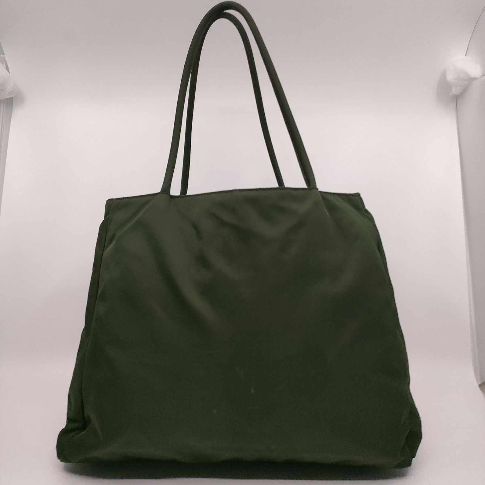 PRADA Nylon Khaki Tote Bag Shoulder Authentic Women