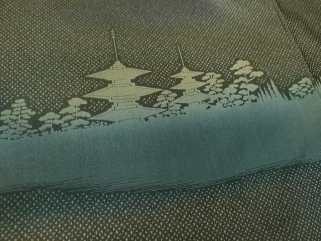 平和屋着物○訪問着 お召地 風景文 暈し染め 正絹 逸品 DAAS3877ps