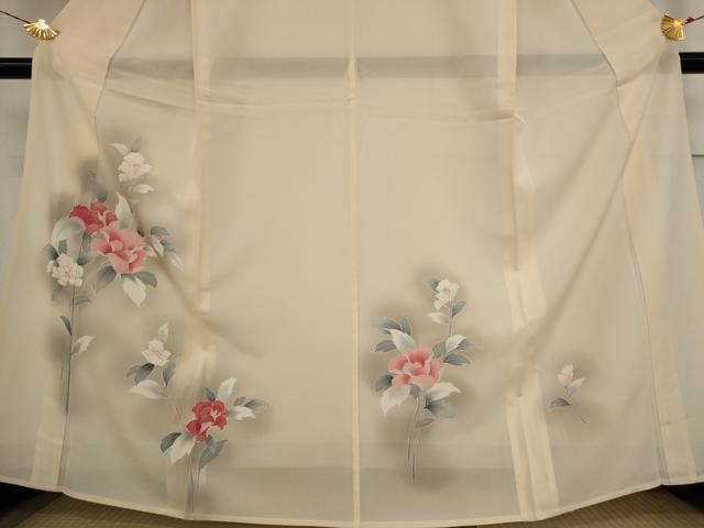 平和屋着物＊夏物 訪問着 絽 草花文 暈し染め 正絹 逸品 AAAY5644st