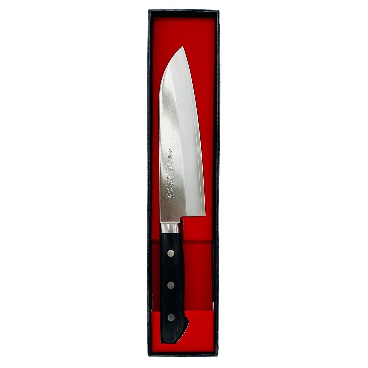 鍔屋合羽橋三徳包丁｜槌目仕上げ・木製鞘付き 鍔屋合羽橋三徳包丁｜槌目仕上げ・木製鞘付き