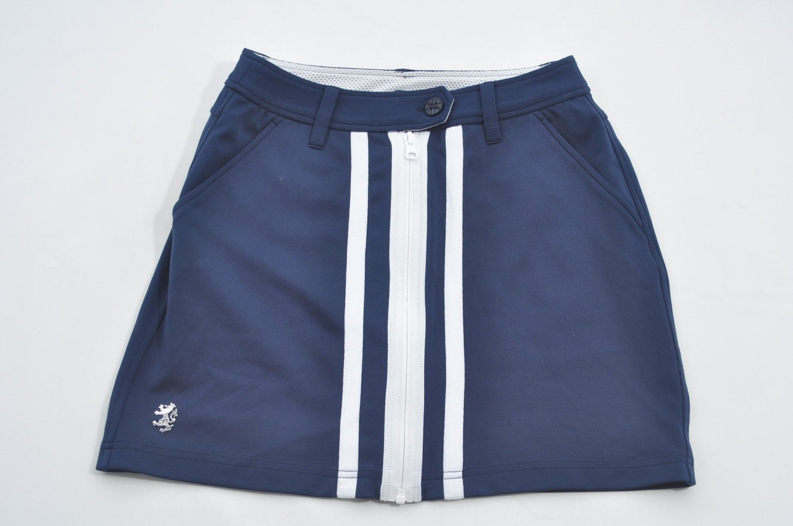 中古 レディース アドミラルゴルフ Admiral Golf スカート S 紺 ネイビー ストレッチ ストライプ