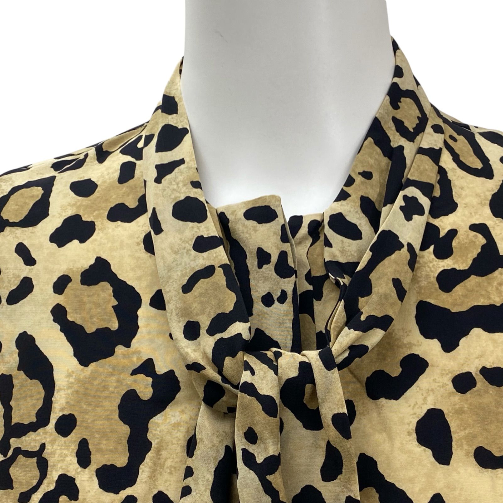 ○◇美品 グッチ GUCCI ブラウス シャツ 長袖 レオパード柄 ヒョウ柄