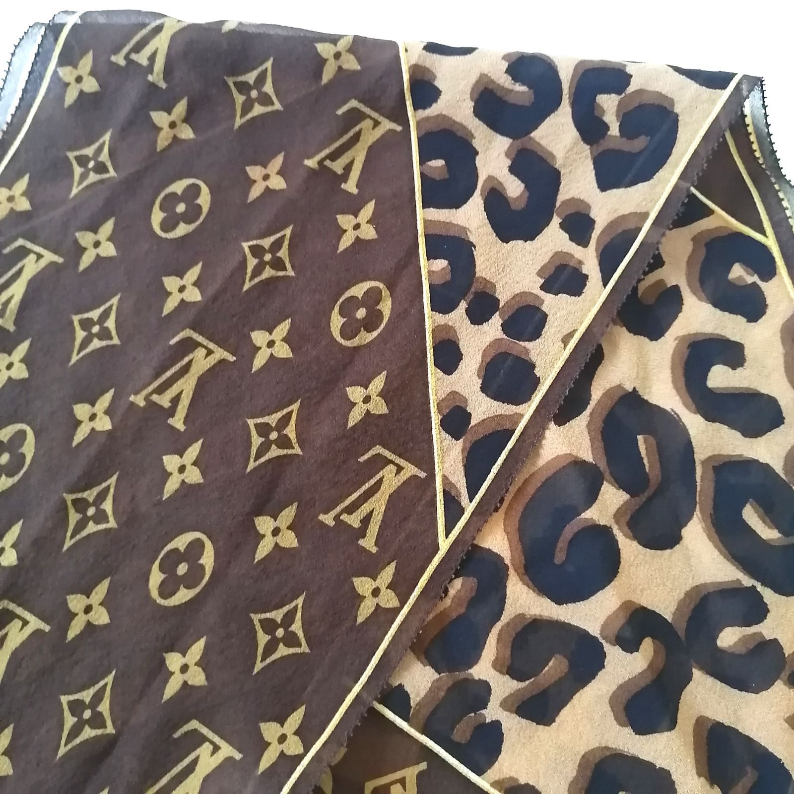 美品LOUIS VUITTON モノグラム レオパード スカーフ 美品 ルイ・ヴィトン LOUISVUITTON スカーフ ロングスカーフ