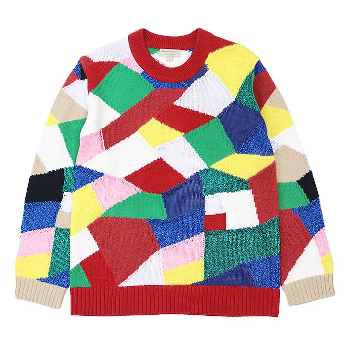 BURBERRY バーバリー パッチワーク風 カシミア ニット セーター BURBERRY バーバリー パッチワーク風 カシミア ニット セーター