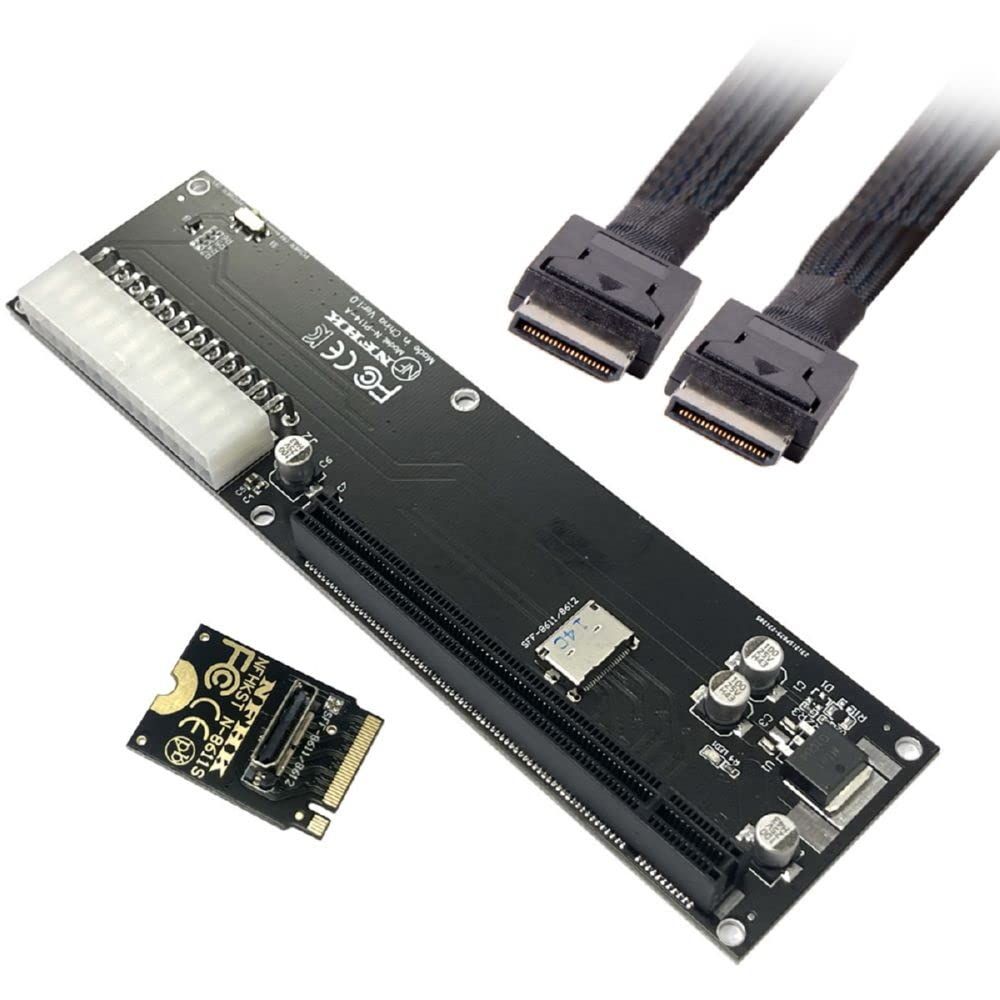 PCI-E 3.0カード - PCI データケーブル Express M.2 M-Key SFF-8611 to SFF-8612 Oculink ホストアダプター GPD Win xiwai Max2 外部グラフィックスカード-SSD用