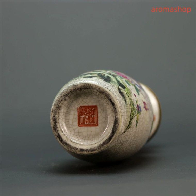 官窯焼き 粉彩描金 磁器 花瓶 景徳鎮 置物 中国陶磁 中国美術