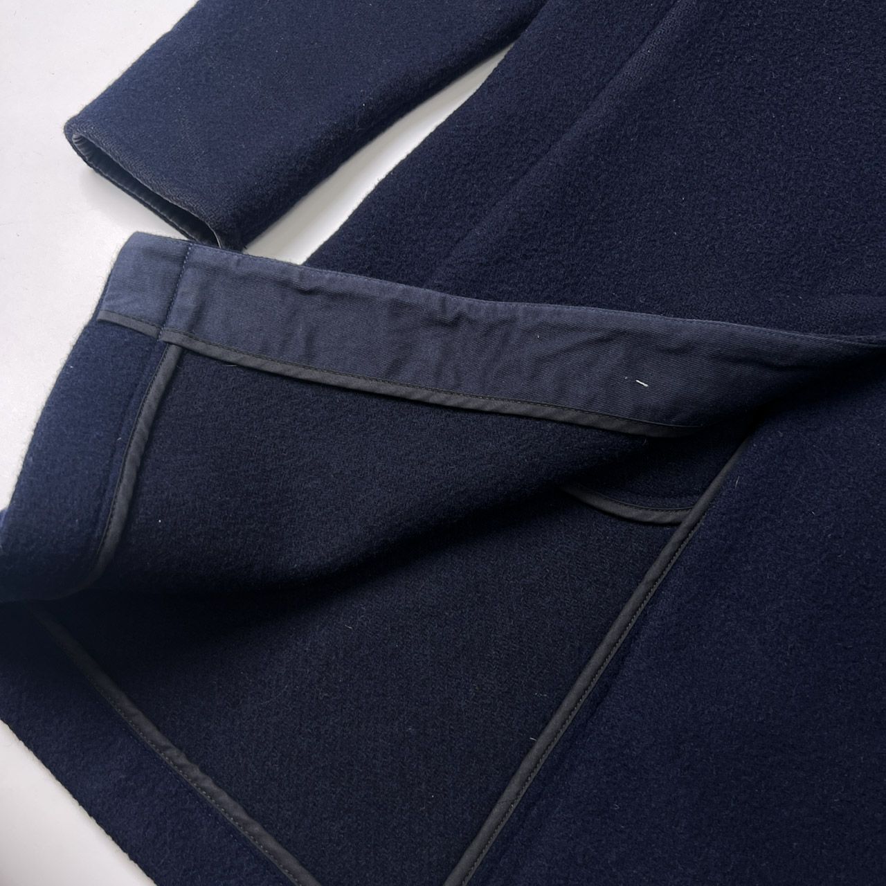 DANTON ダントン くるみボタン ウールモッサ ロングコート 40/ネイビー