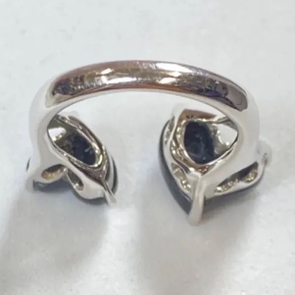 希少】18KWG ダブルハート ダイヤモンド リング 0.15ct - メルカリ