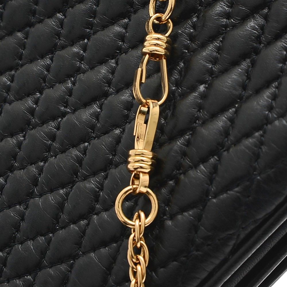 バリー チェーンショルダーバッグ ワンショルダー ターンロック キルティング マトラッセ ゴールド金具 レザー 本革 黒 ブラック black Bally