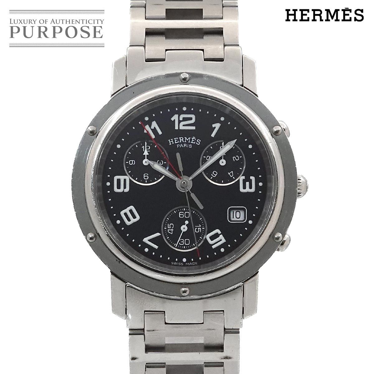 エルメス HERMES クリッパー クロノグラフ CL1.910 メンズ