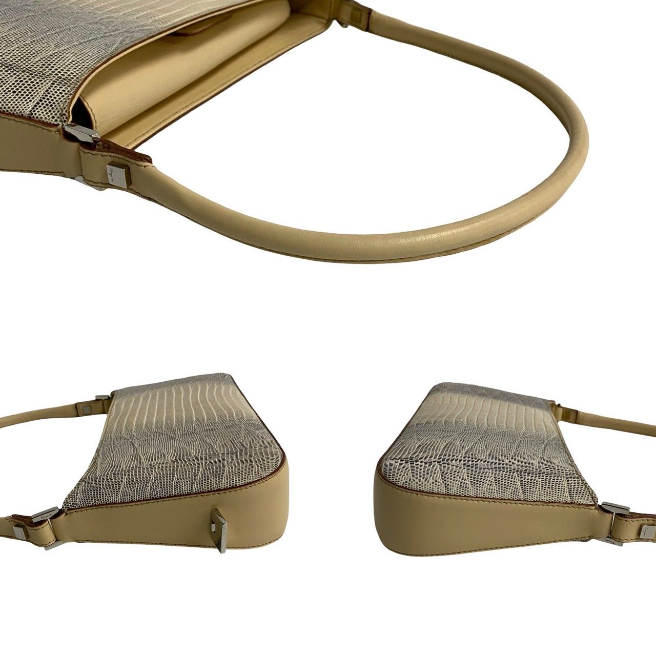 極 美品 サルバトーレフェラガモ リザード 型押し レザー ワン