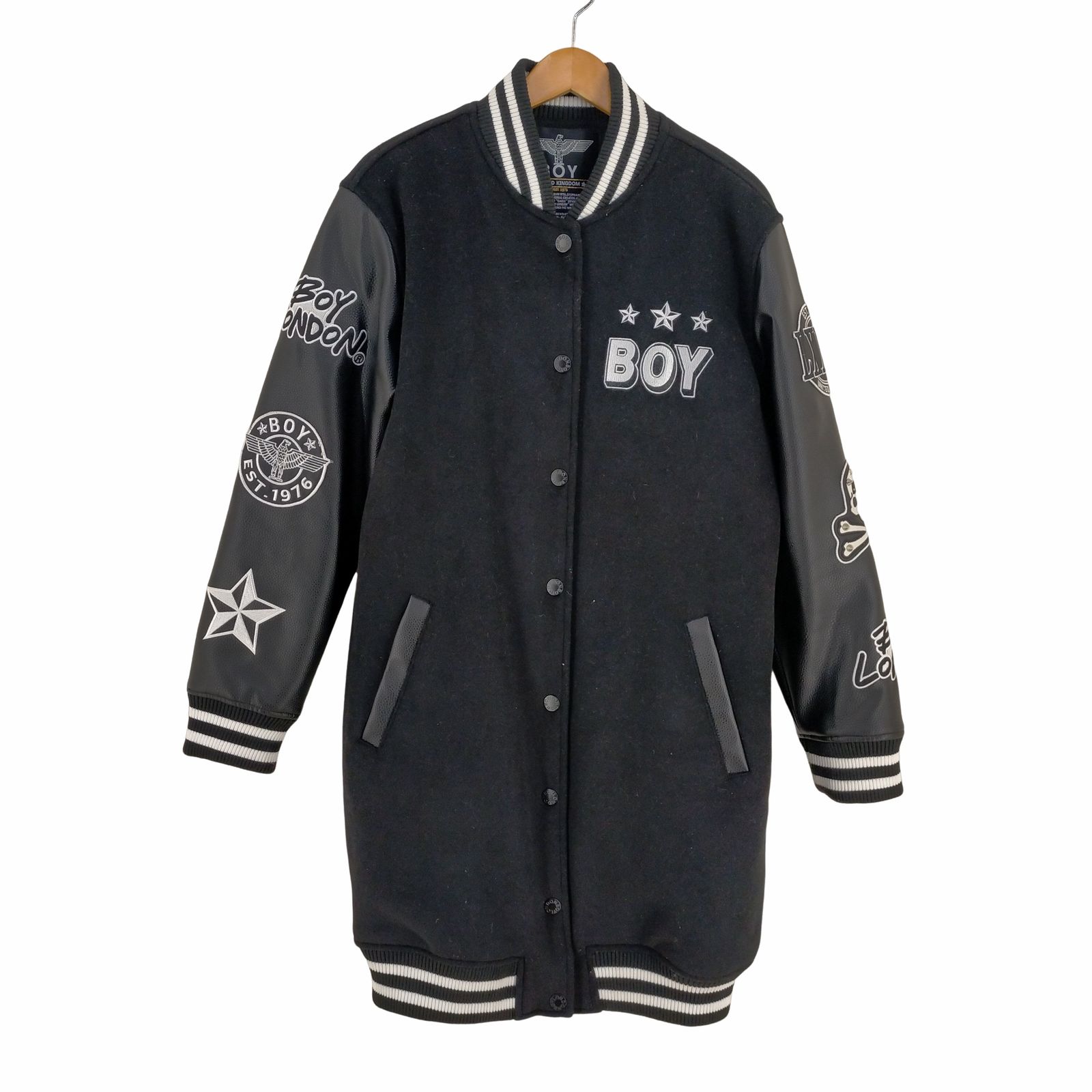 ボーイロンドン BOY LONDON レザー切替ロングスタジアムジャケット 