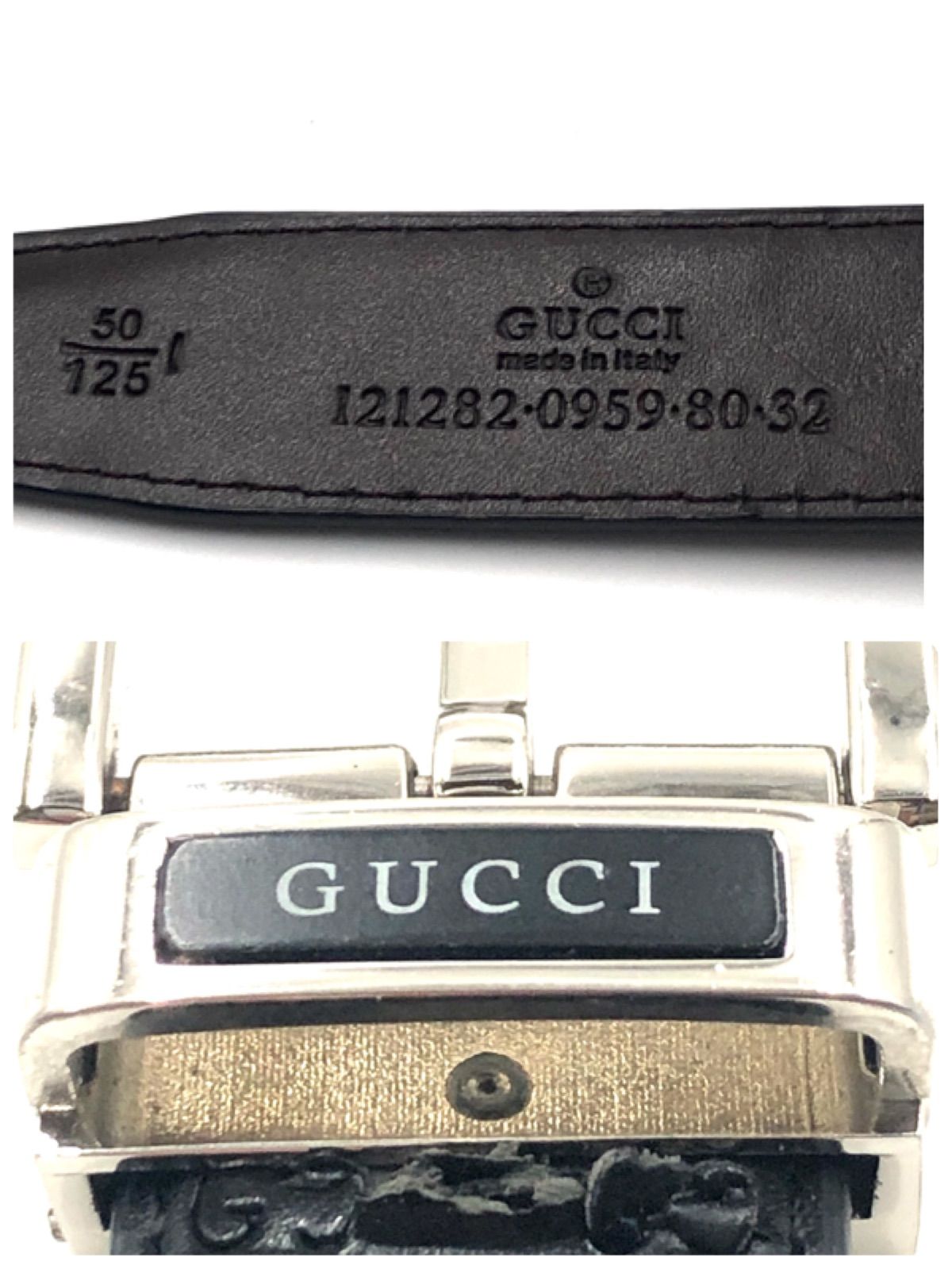 □バックルのみ美品□GUCCI グッチ マイクロシマ ベルト レザー 本革