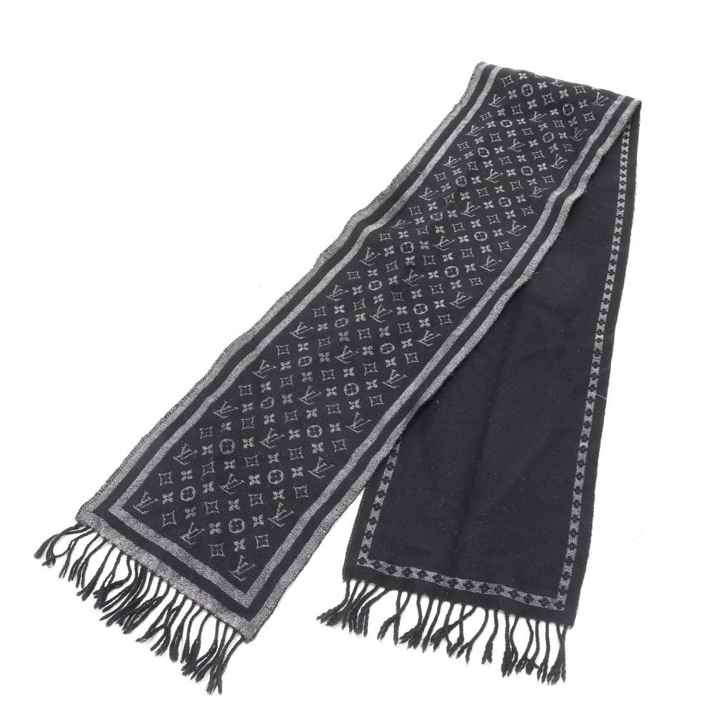 ルイ ヴィトン モノグラム 408836 ブラック シルバー ウール カシミヤ