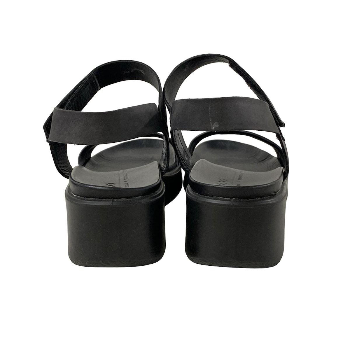 ECCO(エコー) サンダル 36 レディース - 黒 ウェッジソール レザー