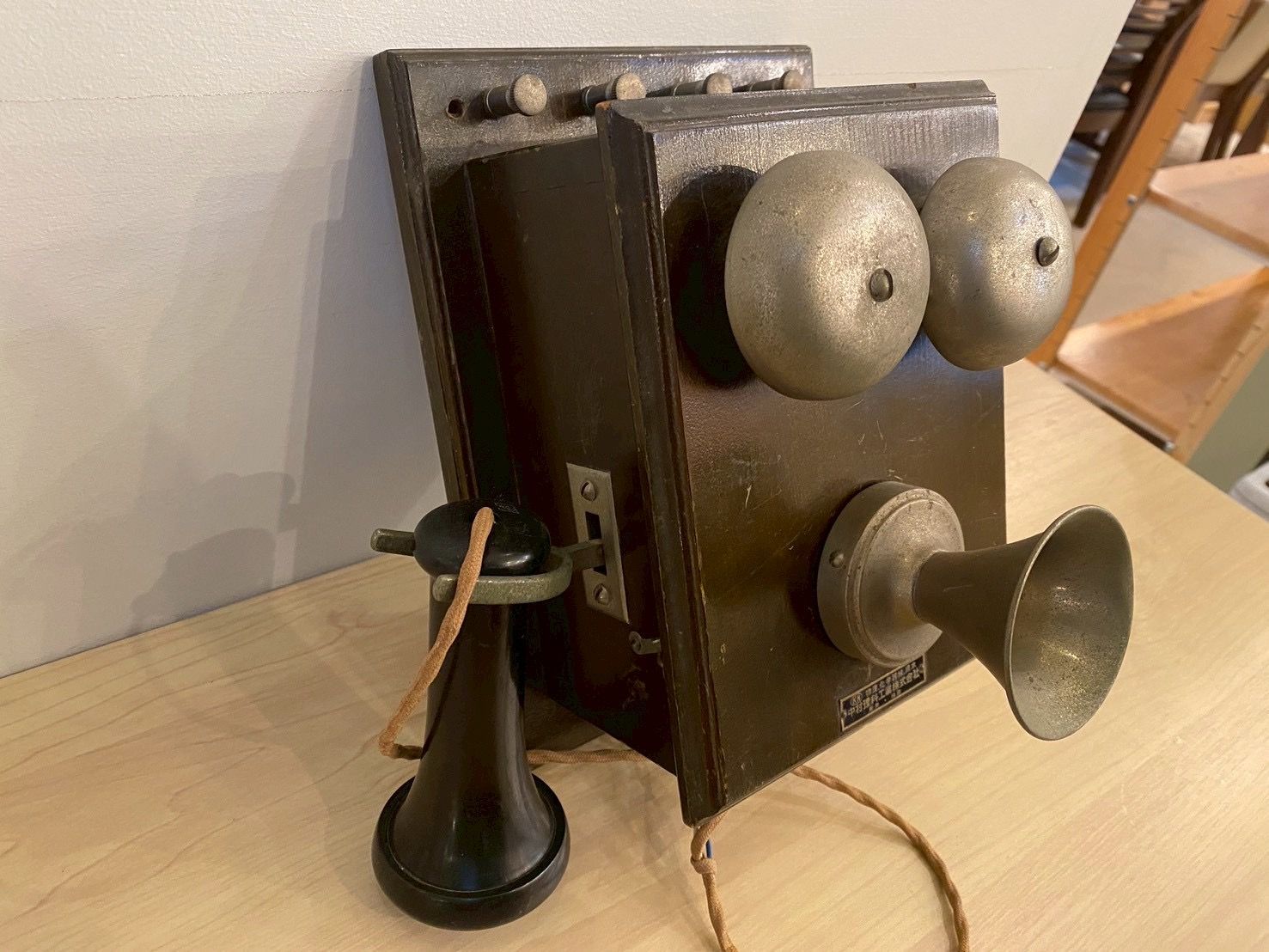 □昭和レトロ 電話機 デルビル 手回し式 デルビル電話機 デルビル磁石