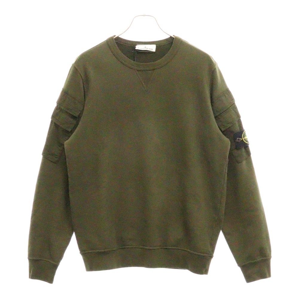 STONE ISLAND スウェット グリーン ワッペン ロゴ 【公式通販】