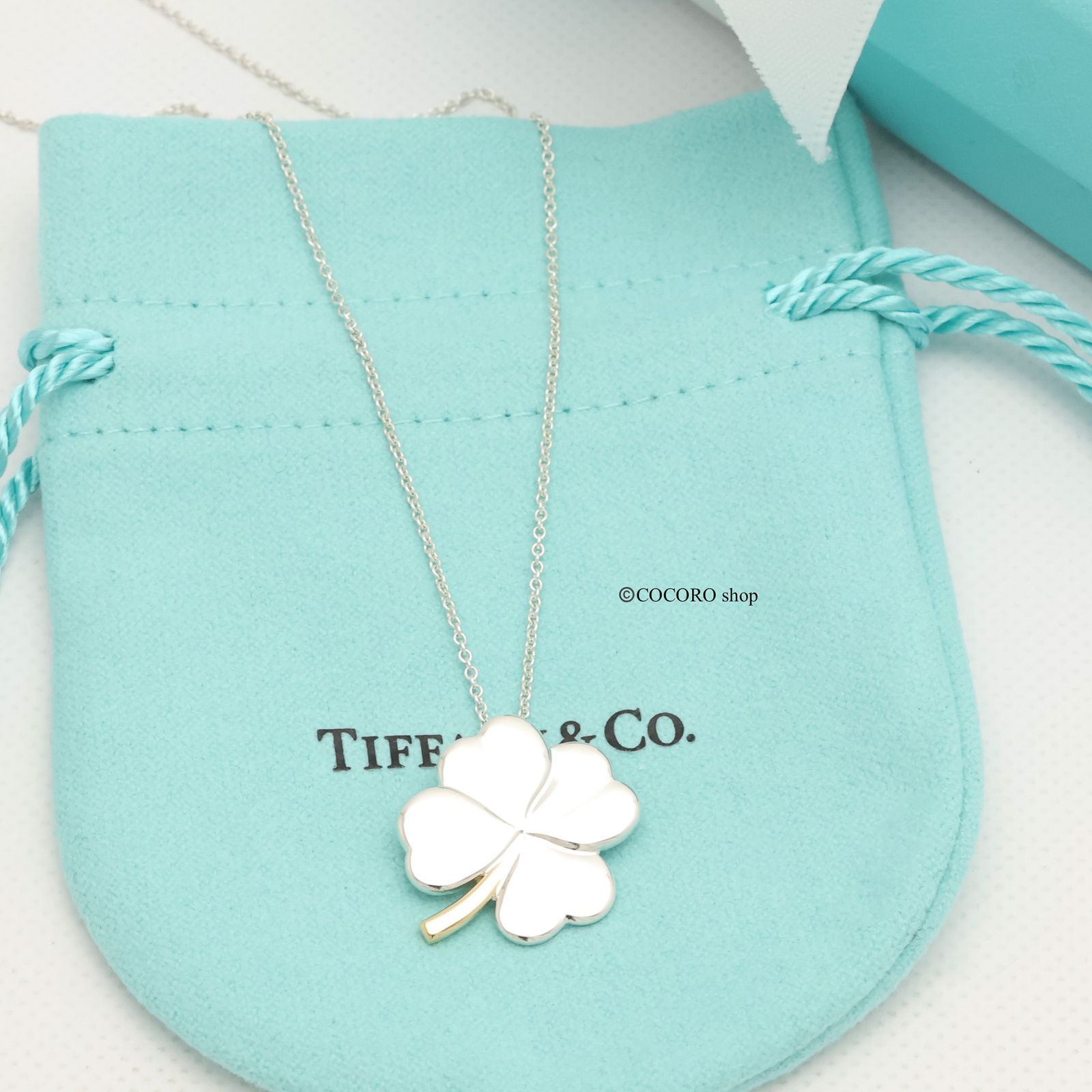 美品】ティファニー TIFFANY&Co. クローバー ネックレス AG925 AU750