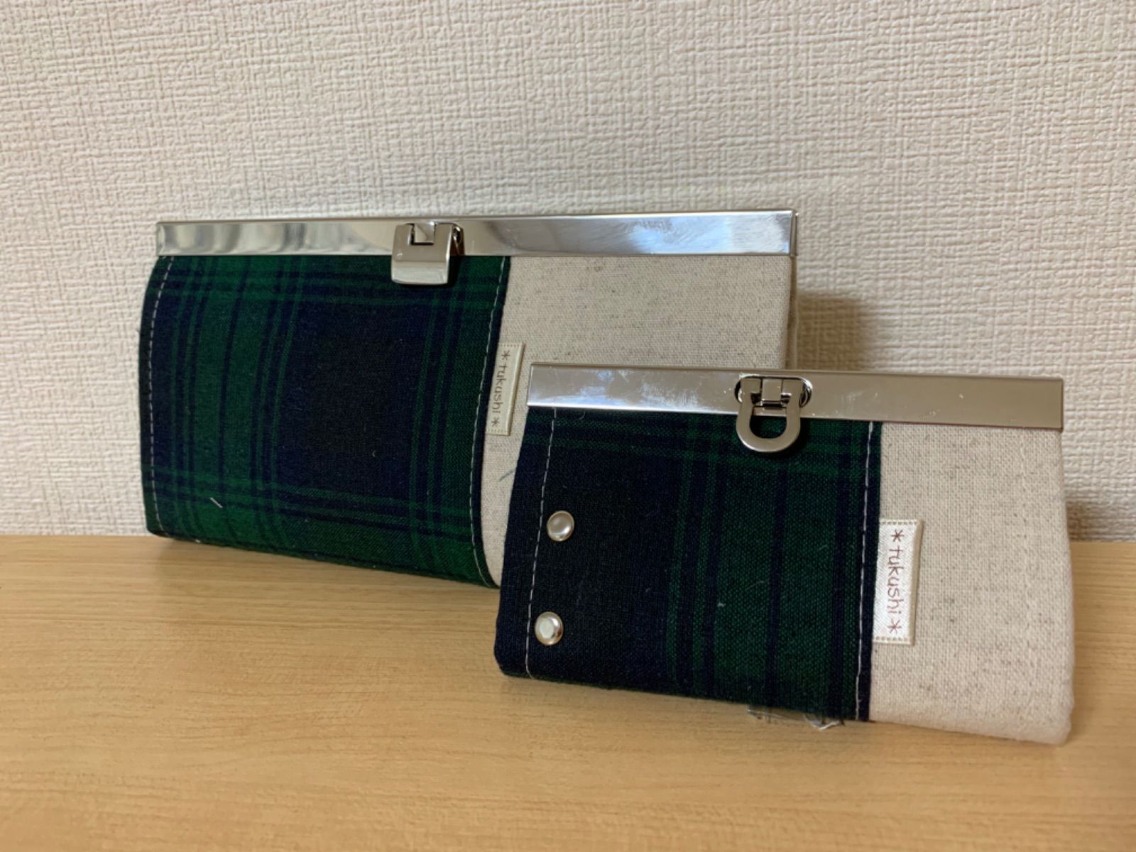 お揃い　文鎮口金　長財布　キーケース
