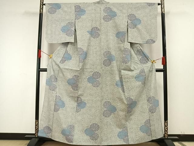 平和屋着物○本場結城紬 重要無形文化財 100亀甲 舞花文 正絹 逸品