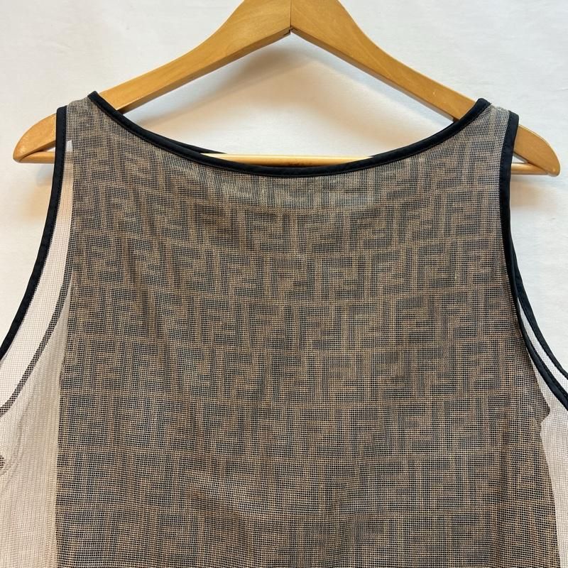 FENDI フェンディ タンクトップ ズッカ柄 レイヤード メッシュ