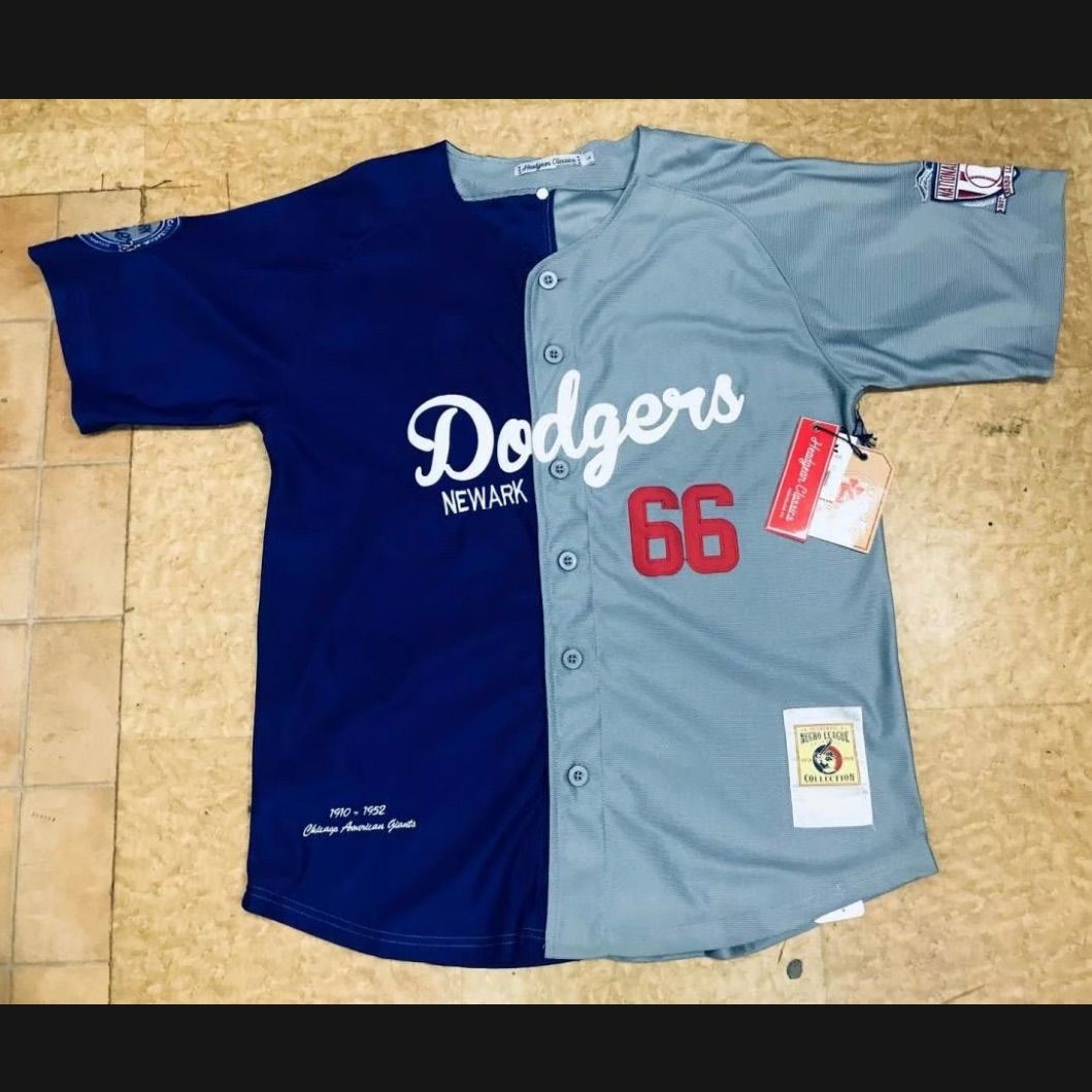 NEGRO LEAGUE ニューアーク Dodgers ドジャース ベースボールシャツ 野球 ユニフォーム No.66
