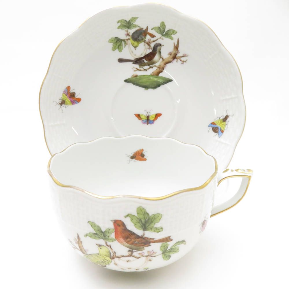 Herend ヘレンド ロスチャイルドバード カップ＆ソーサー 2客 ペア