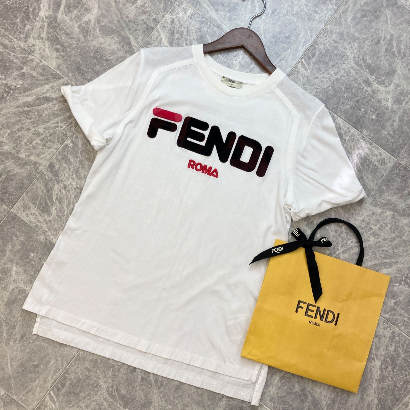 フェンディ フィラ コラボTシャツ 18AW FENDI フェンディxFILA フィラ フェンディマニア クルー