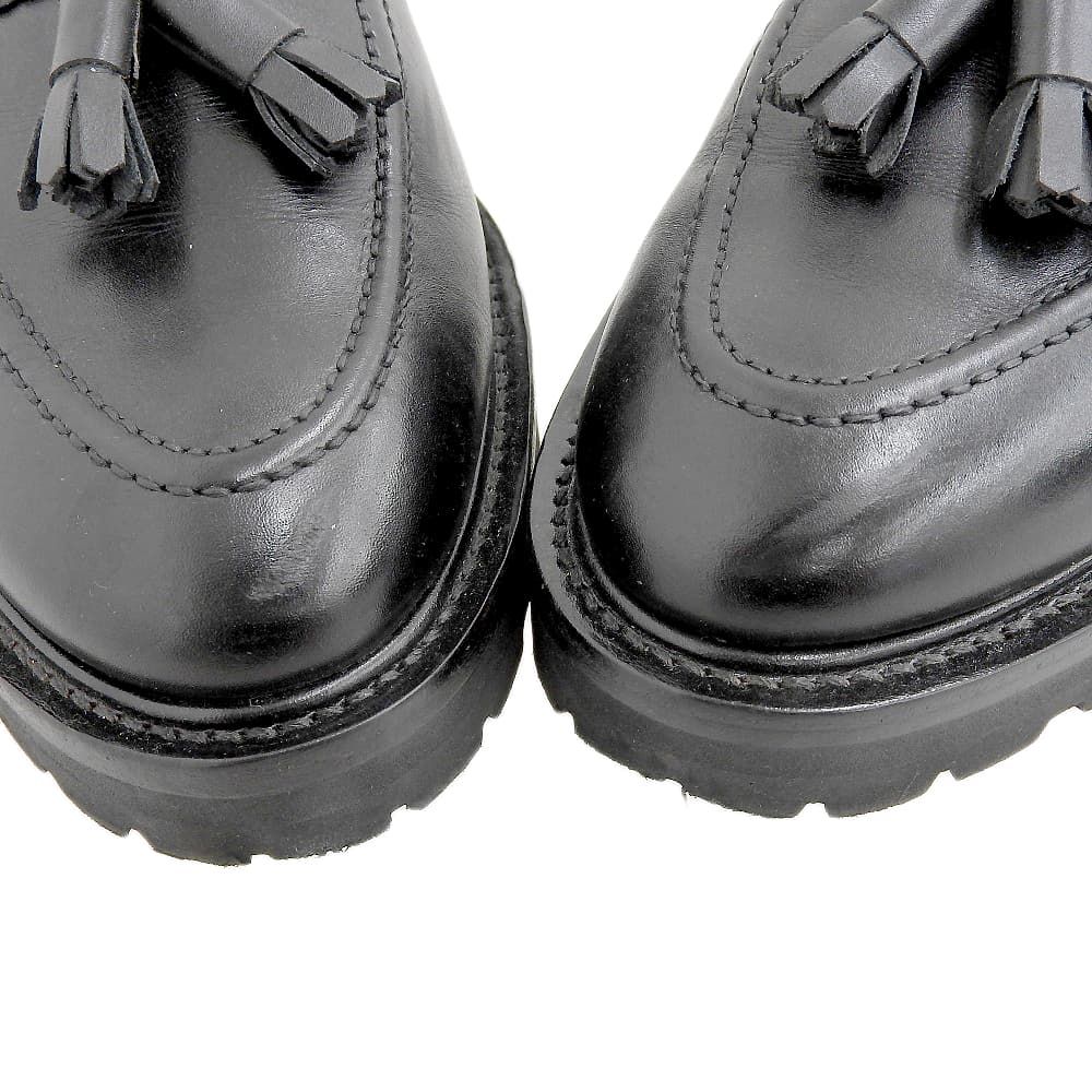 WH ダブルエイチ タッセルローファー シューズ メンズ ブラック 7.5 WHSP-0507 S