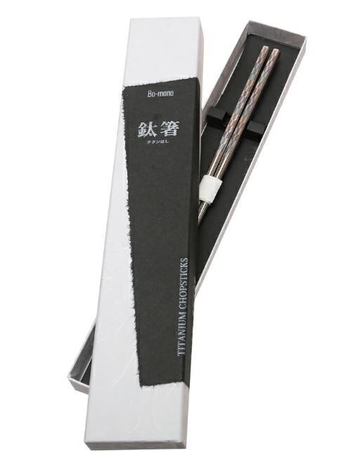 国産 チタン箸 はし 和風彫り模様入り レーザー彫り 純チタン製 プレゼント ギフト 和柄 亀甲 Titanium Chopsticks Made in Japan