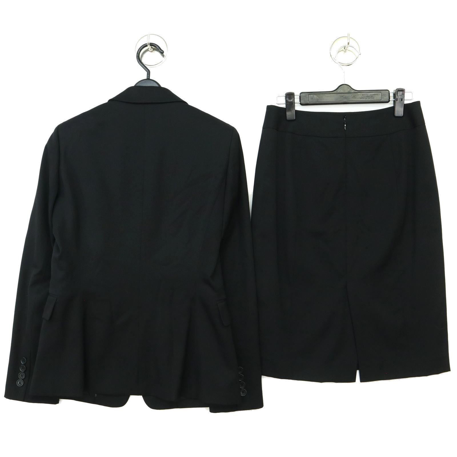 B5304■コムサデモード Botto Giuseppe セットアップ 9/11 美品】COMME CA DU MODE (コムサデモード)ブラックセットアップスーツ