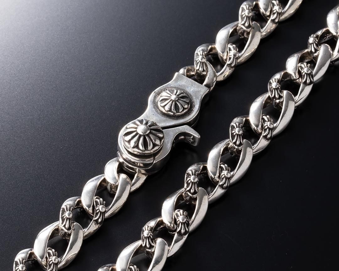 ウォレットチェーン ファンシー ネックレス ダブルクリップ シ925 刻印