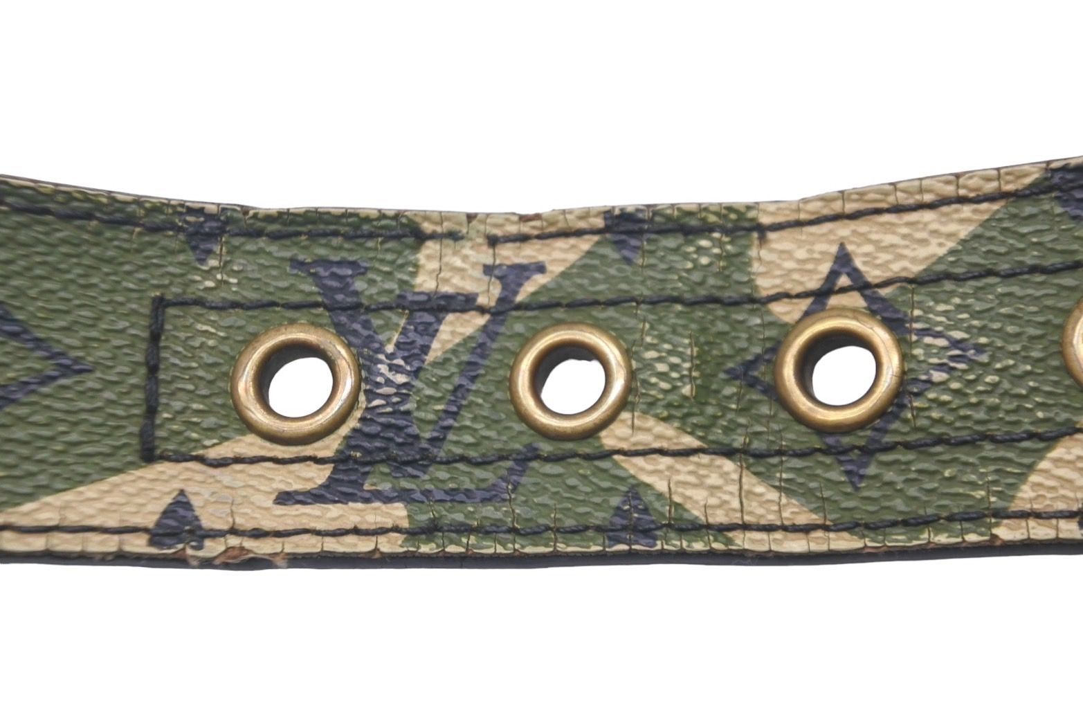 Louis Vuitton カモフラージュ ベルト 90村上隆 迷彩 ベルト Louis