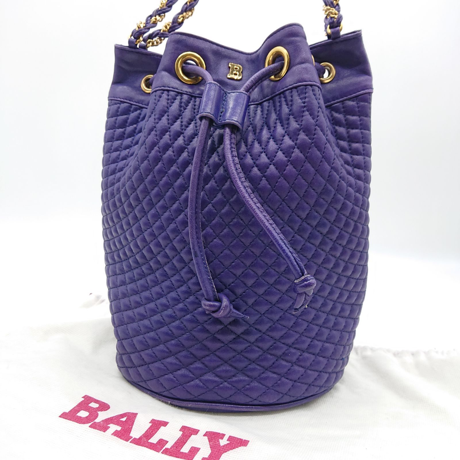 BALLY バリー ショルダーバック キルティング チェーン 巾着型 