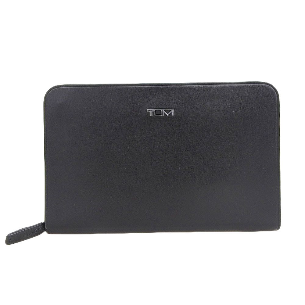 本物保証】 超美品 トゥミ TUMI トラベルウォレット レザー ブラック