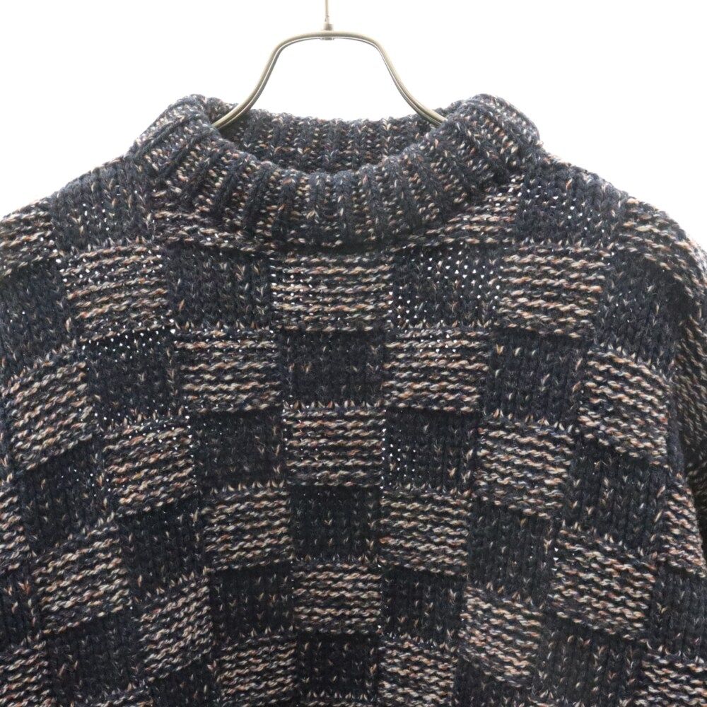 MARNI マルニ 19AW チェック クルーネック ニット セーター ネイビー