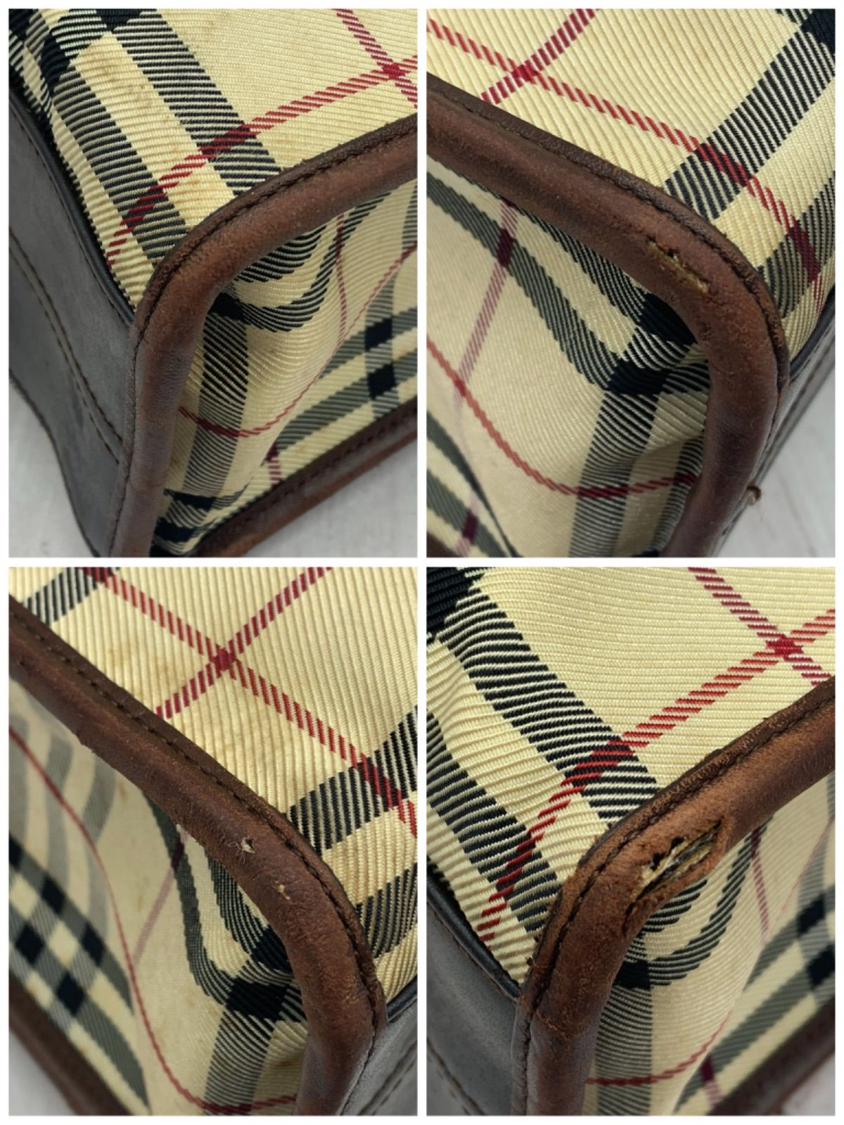Burberry ノバチェック　ハンドバック　レザー A4収納可 BURBERRY バーバリー キャンバス×レザー ノバチェック