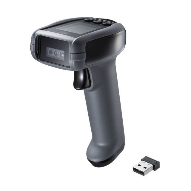 バーコードリーダー 2次元 ワイヤレス 2.4Gワイヤレス＋Bluetooth＋有線 サンワサプライ BCR-BT2D13BK 液晶画面付き 読み取ったデータの やオプションコード無しで 簡単 設定