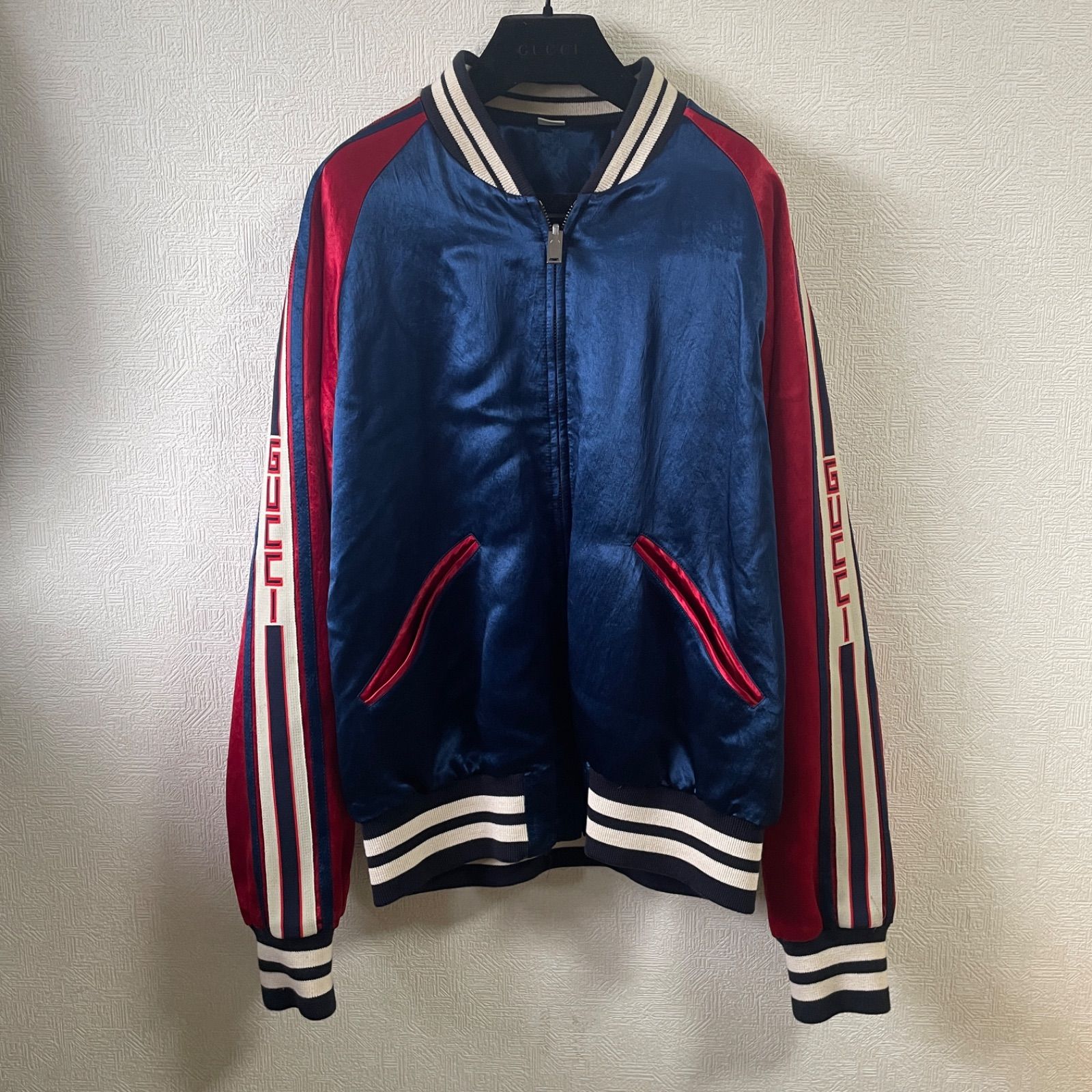 GUCCI(グッチ)18SS アームサイドロゴ レザーボンバージャケット 474053 