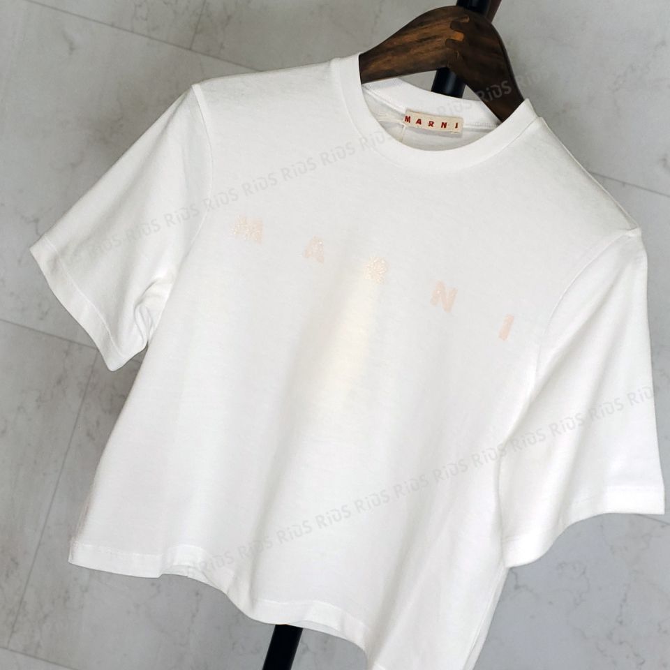 MARNIキッズ 大人もOK クロップド 半袖 Tシャツ ホワイト 白 160cm  
