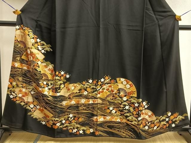 川島織物 名古屋帯 黒 正絹 唐織 正絹九寸名古屋帯 西陣織 仕立上り