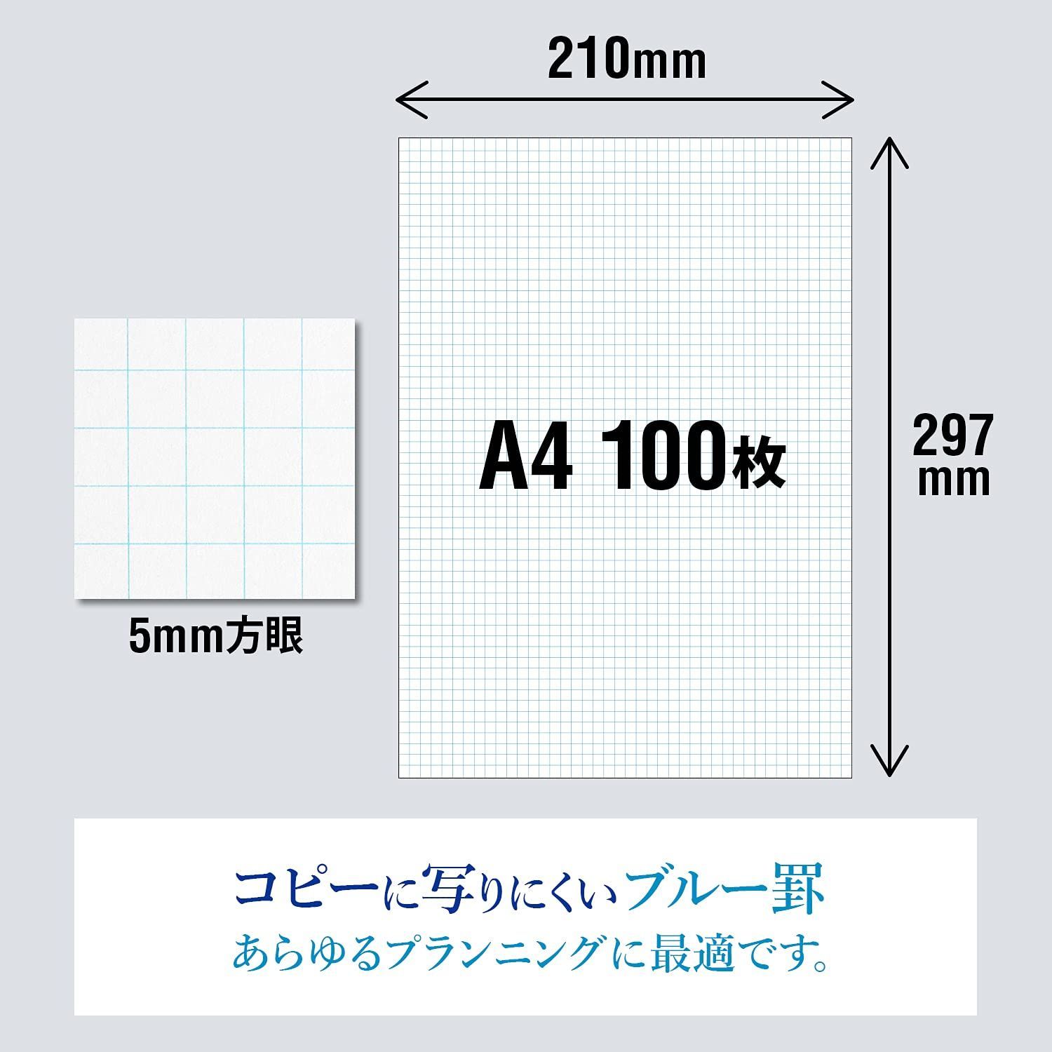 プロジェクトペーパー　在庫セール】100枚　A4　5mm方眼罫　PPA45S　メルカリ　方眼紙　オキナ