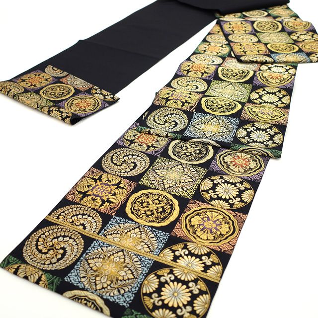 平和屋本店□極上 キモノデザイナー 斉藤上太郎 六通柄袋帯 笹竹 観世  