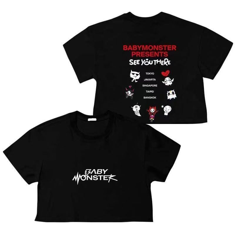 BABYMONSTER 韓流グッズ 2024 SEE YOU THERE 周辺 半袖 Tシャツ