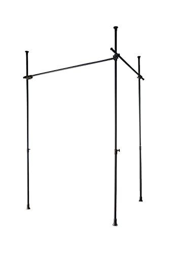 Color 3ポール マッドブラック LS Design つっぱり式 カーテン ポール パーテーション 部屋 間仕切り 突っ張り棒 幅162~290×奥行9×高さ190~260cm 3ポール マッドブラック