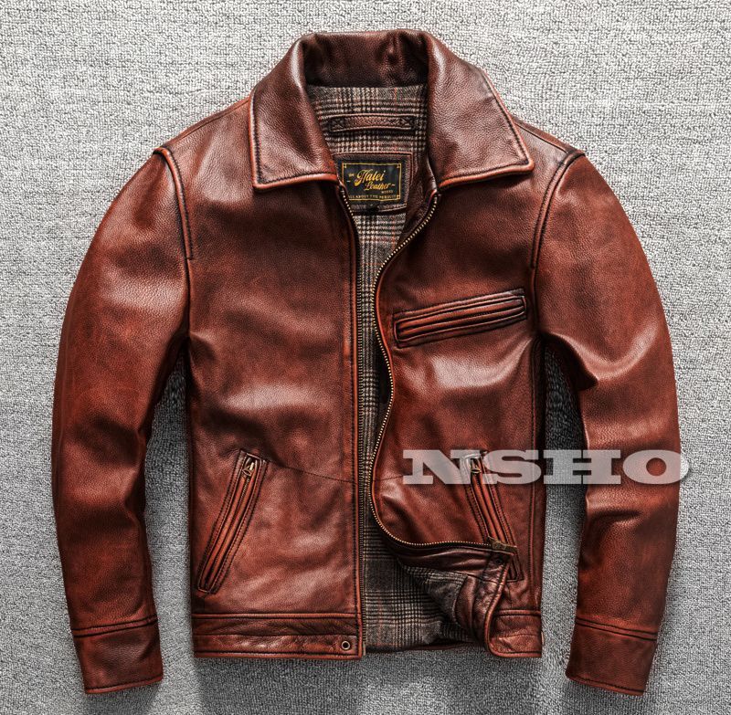Y1608|Sカウハイド 30 s トラッカースタイル 1枚革 メンズ 革ジャン シングルライダース レザージャケット 牛革