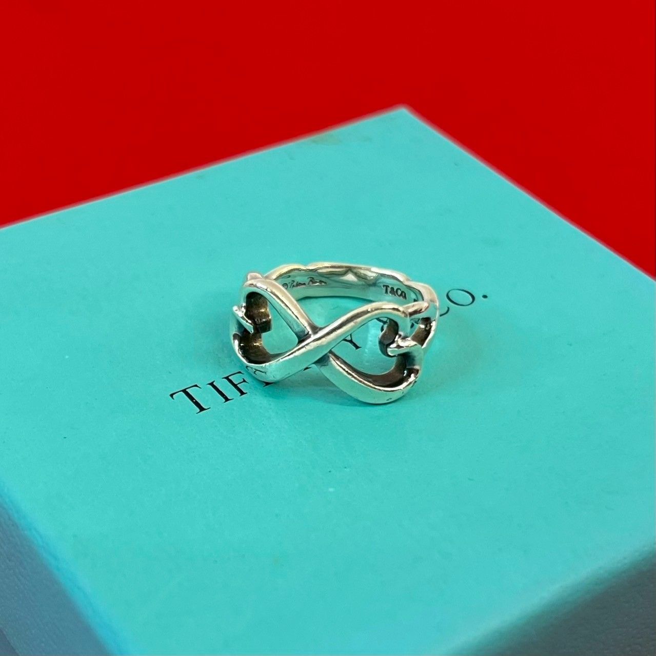 TIFFANY-Co. ティファニー ダブル ラビング ハートリング シルバー925 指輪 10号 アクセサリー 小物 シルバー 46896
