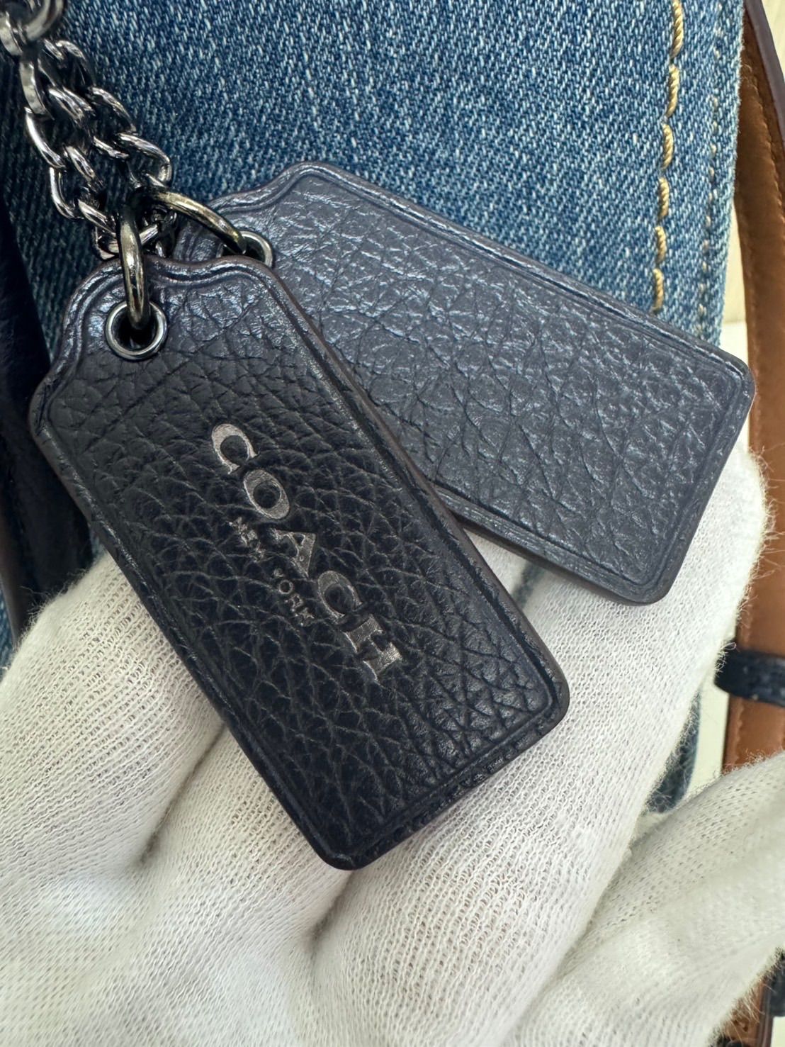 美品】COACHコーチ Marcer Satchelマーサーサッチェル30 デニム 美品】COACHコーチ Marcer Satchelマーサーサッチェル30 デニム