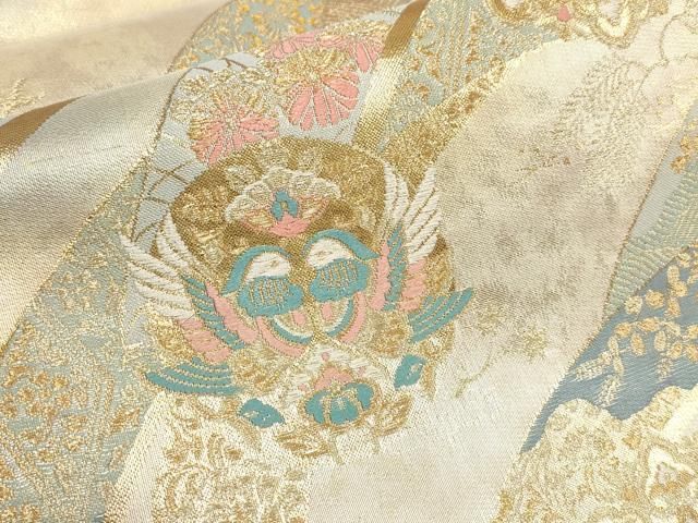 す*ん様 夏帯 袋帯 絽 本金糸 花柄 上品な織出し 着物 正絹 AO-5340 夏帯 袋帯 絽 本金糸 花柄 上品な織出し 着物 正絹 AO-5340